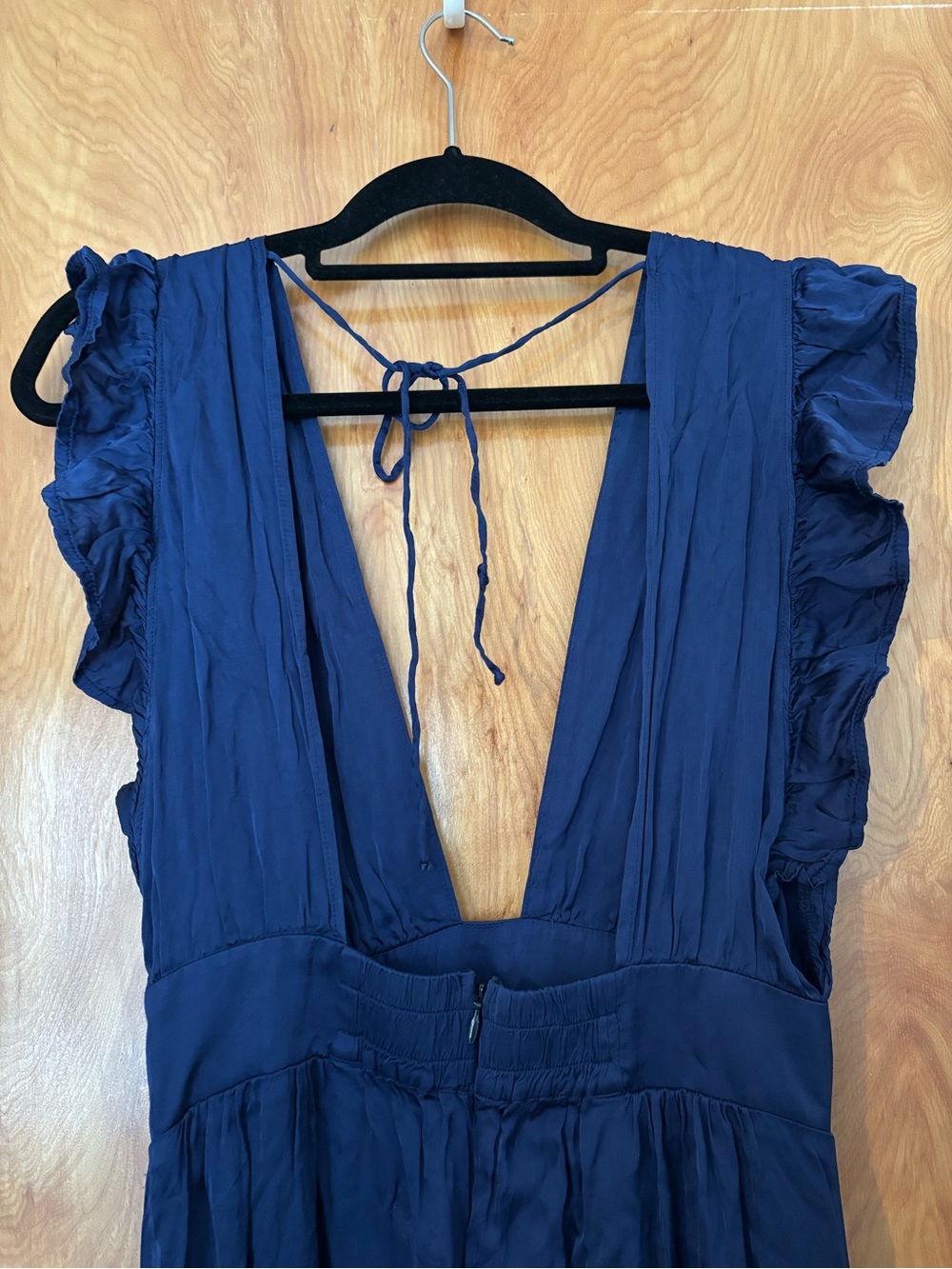 STILLWATER What If Maxi Dress Deep V Navy Maxi Dress with Thigh Slit Size Large - Picture 6 of 12